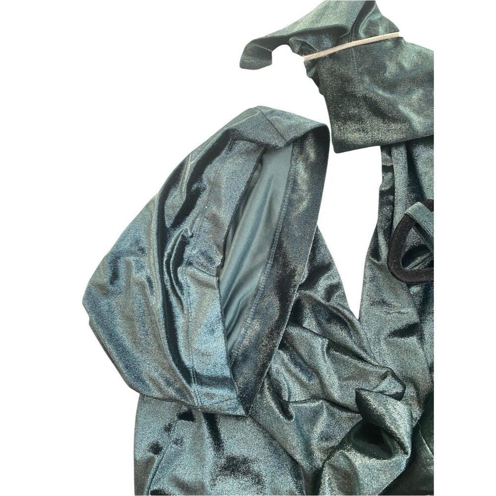 Torrid Wideleg Metallic Velvet Spaghetti Strap Partywear Jumpsuit Sz 14 Holiday - Picture 7 of 9